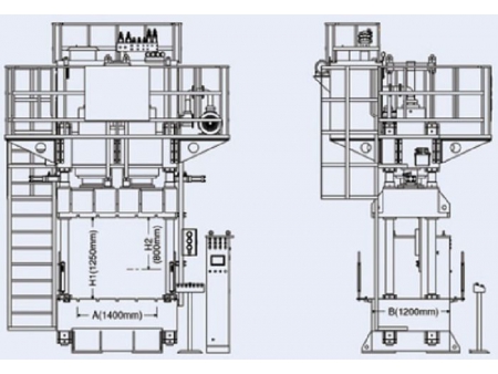 مكبس هيدروليكي بأربعة أعمدة HBP-500T/DDH