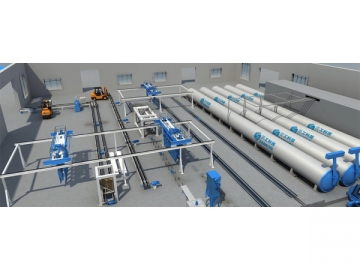 خط إنتاج كتل الخرسانة الخلوية، 150 ألف متر مكعب من الكتلة الخرسانية لكل سنة AAC Block Production Line